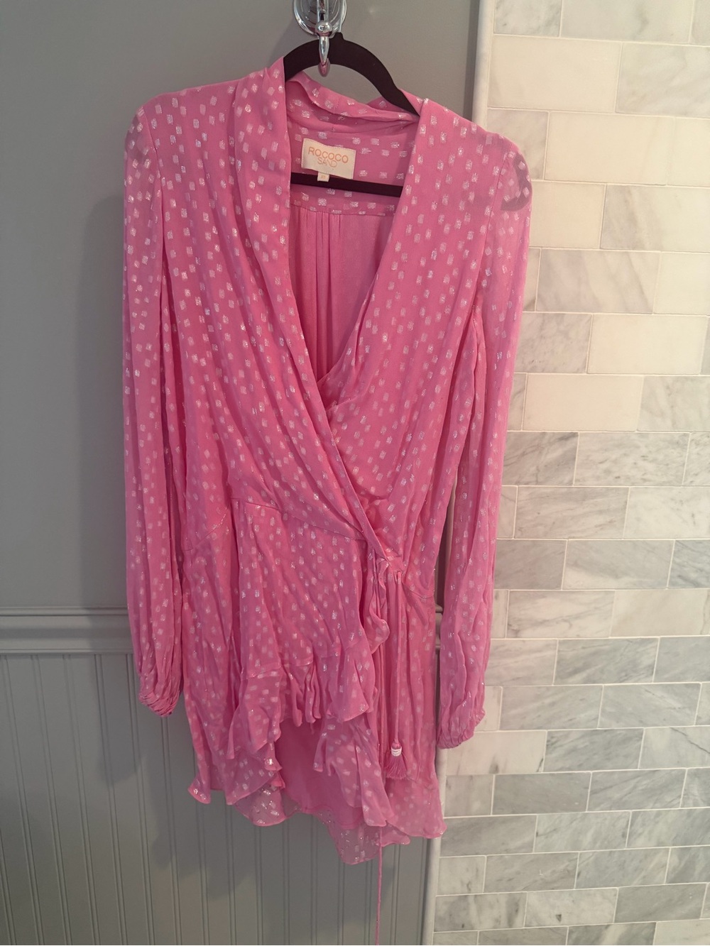Rococo Sand Pink Mini Wrap Dress